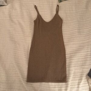 Tan Sleeveless Knit Dress